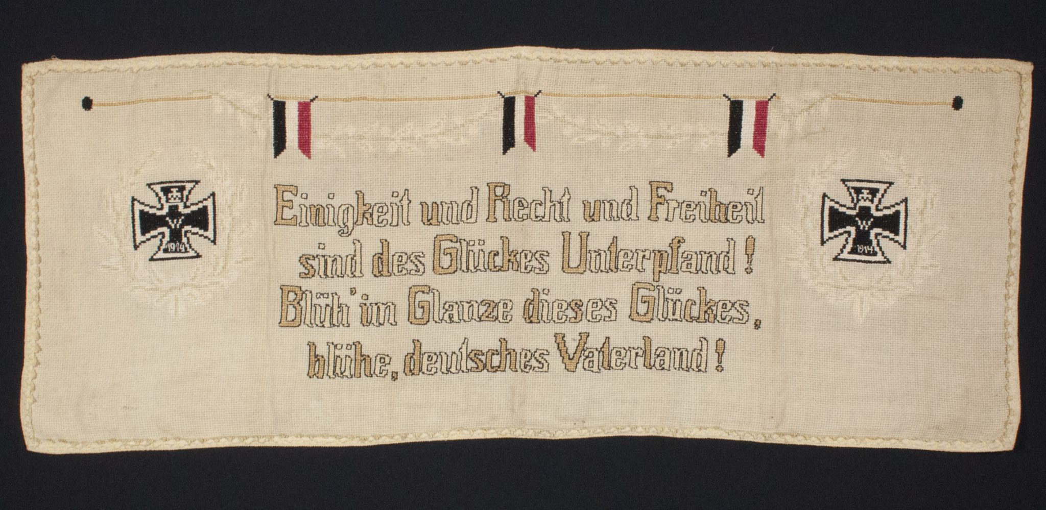 WWI German patriotic tapestry (140x55 cm) - Image 3