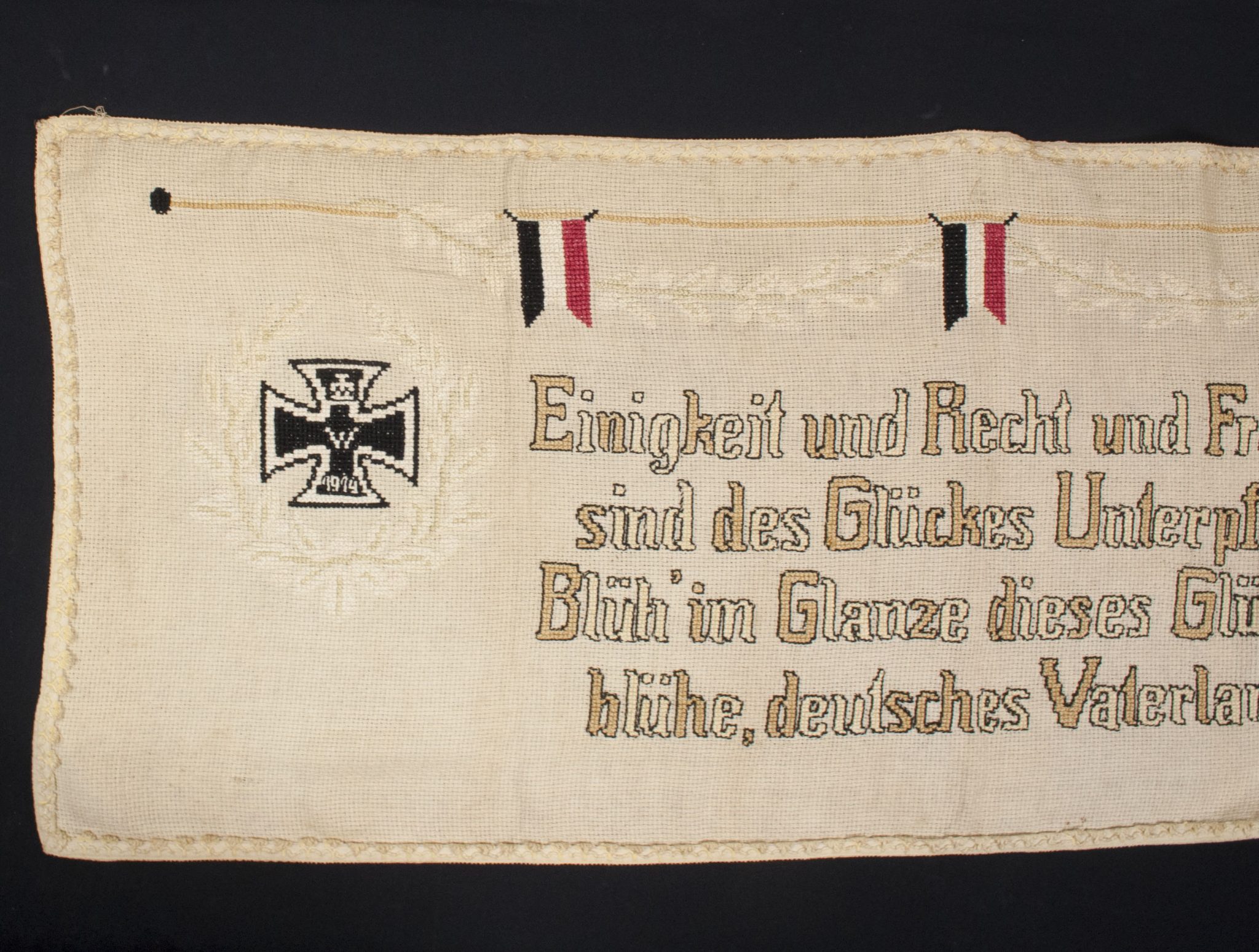 WWI German patriotic tapestry (140x55 cm) - Image 5