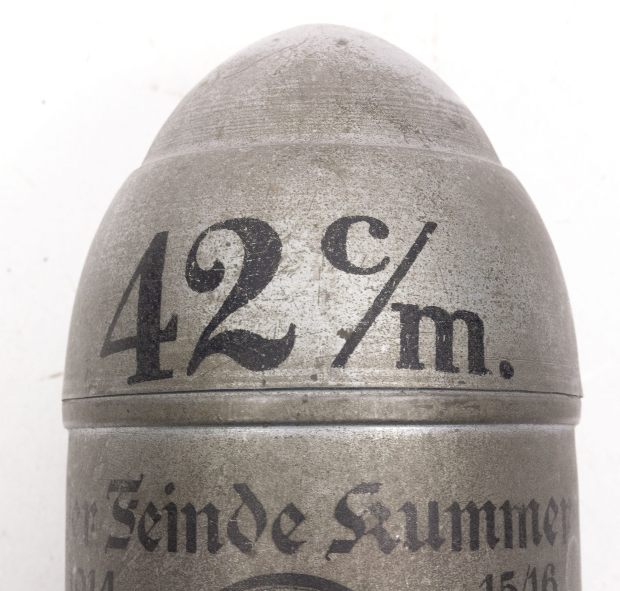 WWI German piggybank Dicke Bertha 42 CM - Der Feinde Kummer sind unsre Brummer - with key - RARE