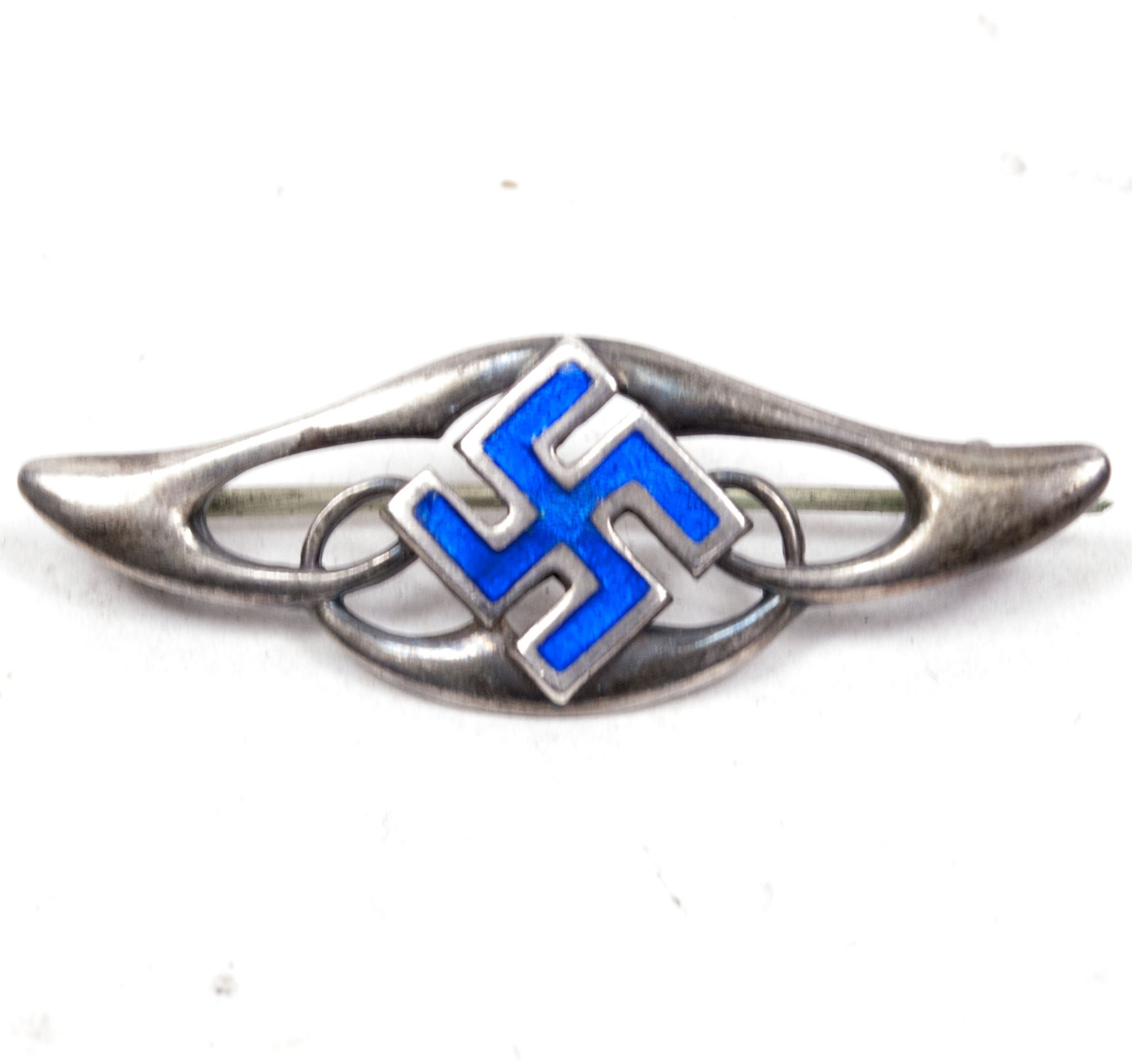 British made Swastika “Good Luck” Brooch - silver hallmarked and made by maker Charles Horner - (1920's)