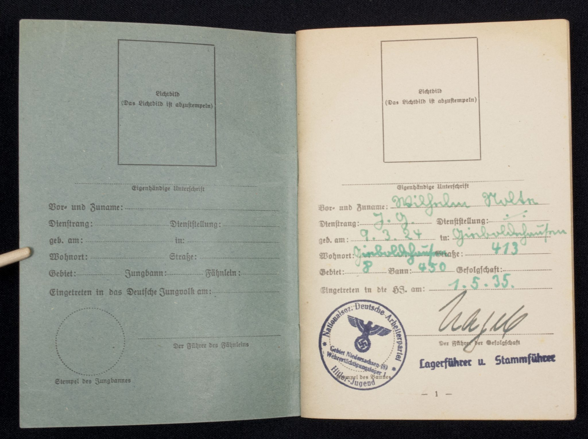 Hitlerjugend (HJ) Leistungsbuch (2) Hitlerjugend (HJ) Leistungsbuch