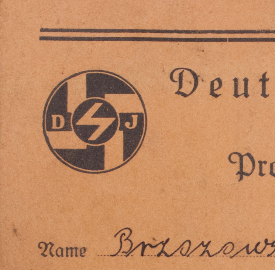 (Hitlerjugend (HJ) early Deutsches Jungvolk Fahnlein 4 Provisorischer Ausweis - rare