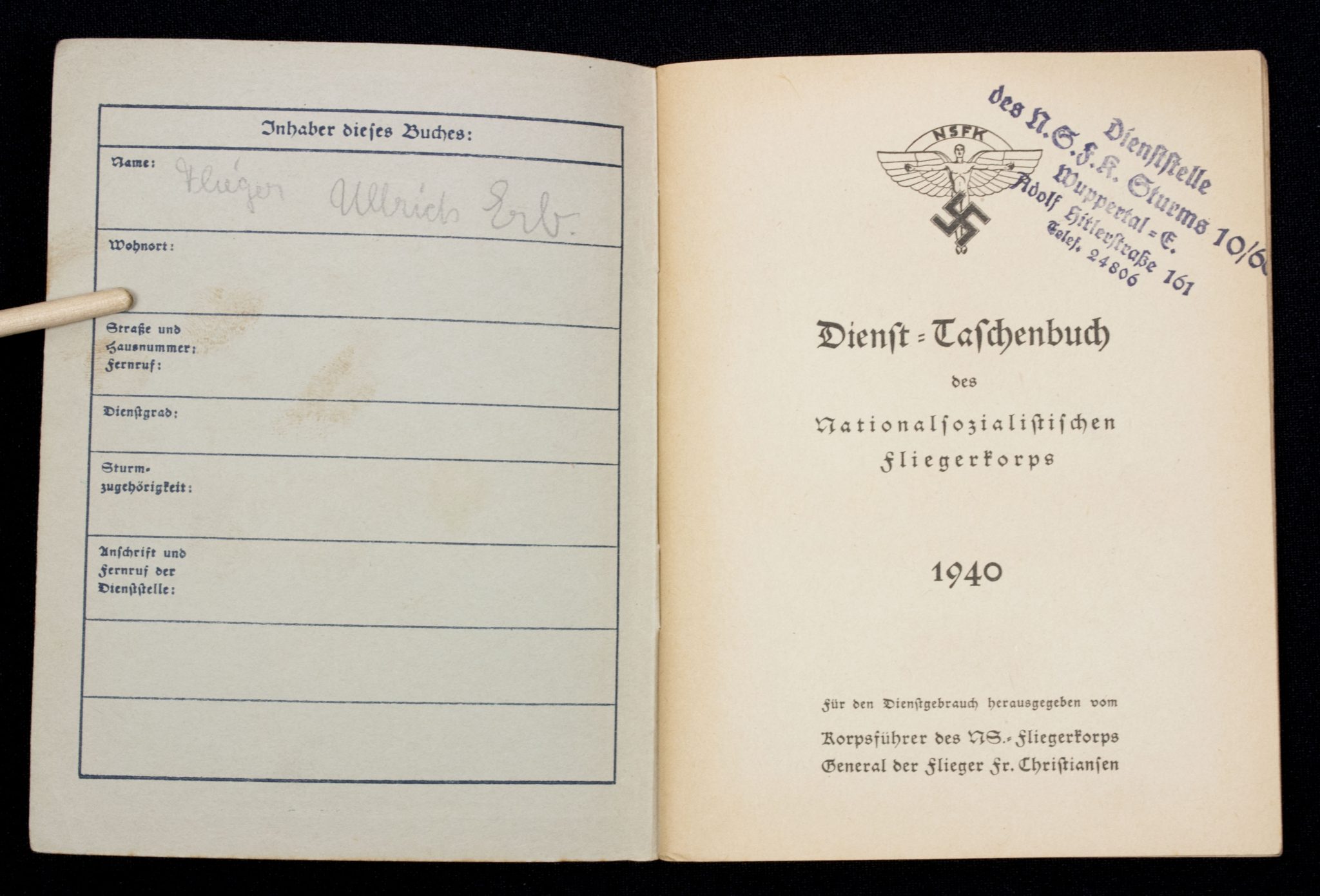 NSFK Dienst-Taschenbuch des NS-Fliegerkorps 1940 (2) NSFK Dienst-Taschenbuch des NS-Fliegerkorps 1940