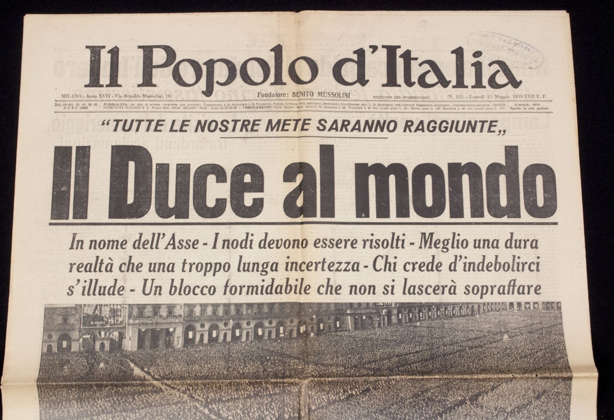 (Newspaper) Il Popolo d’Italia Il Duce al Mondo (2)