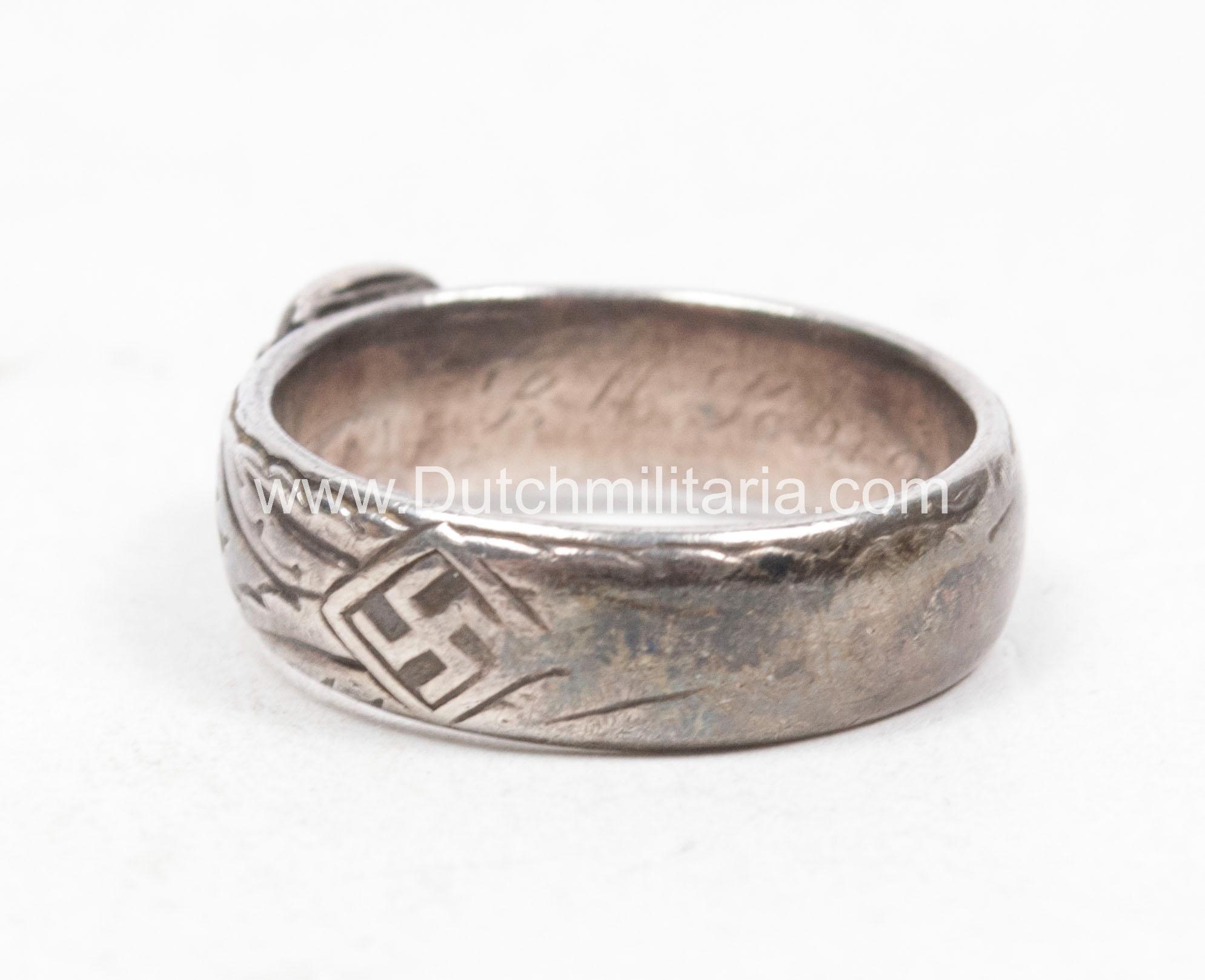SS Totenkopfring / Ehrenring - rare - Image 14