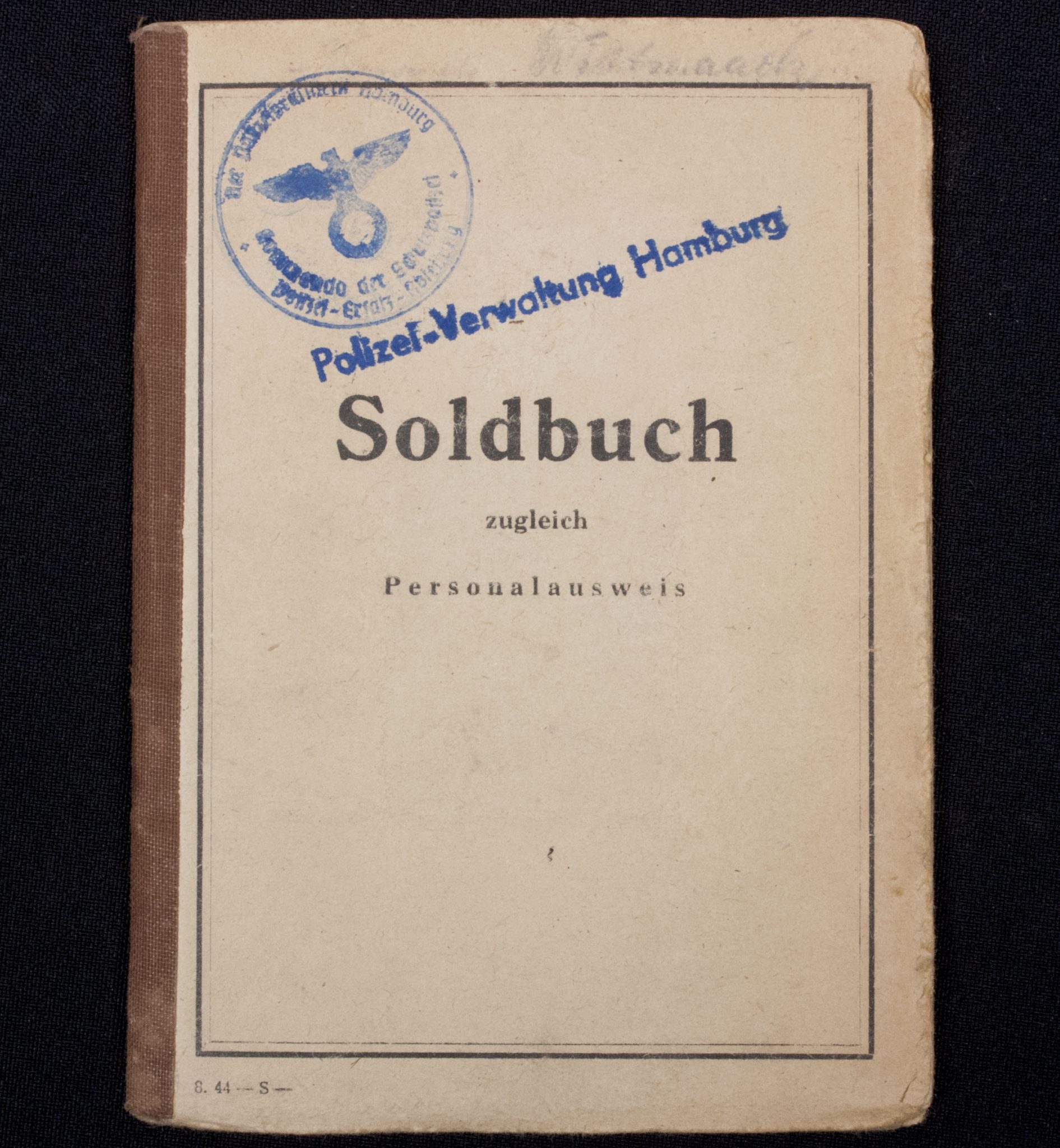 Soldbuch Schutzpolizei Verwaltung Hamburg (denazified SS 1945) (3)