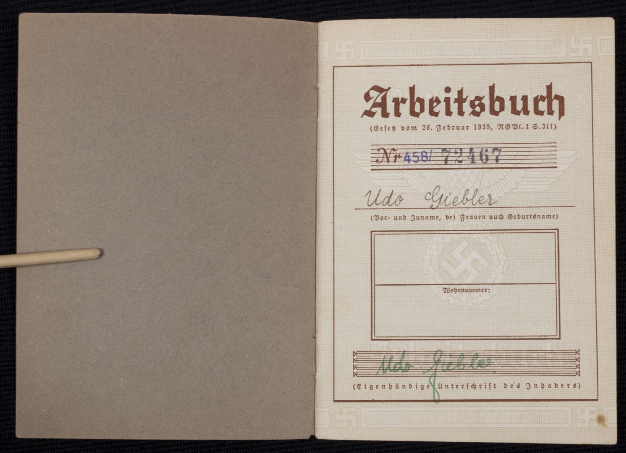 Arbeitsbuch Arbeitsamt Litzmannstadt 1942 (1)