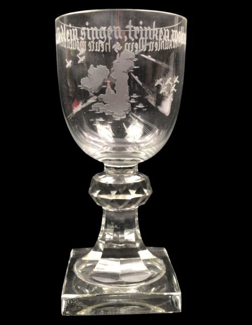Beautifull Glass Goblet Glaspokal Engelandblockade - rare