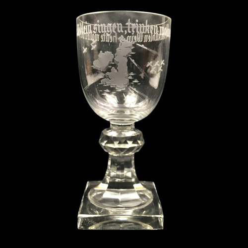 Beautifull Glass Goblet Glaspokal Engelandblockade - rare
