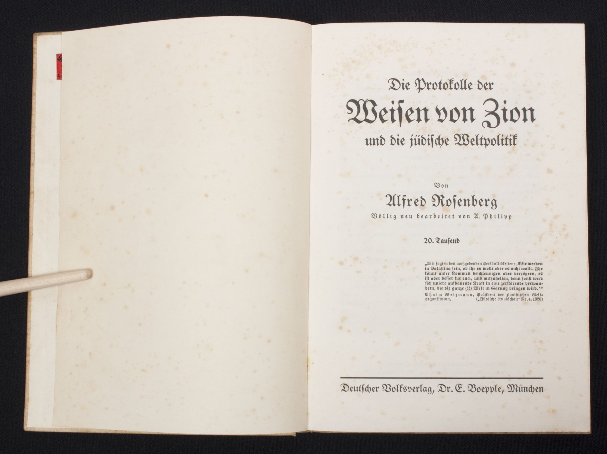 (Book) Alfred Rosenberg - Die Protokolle der Weisen von Zion (1933) - rare