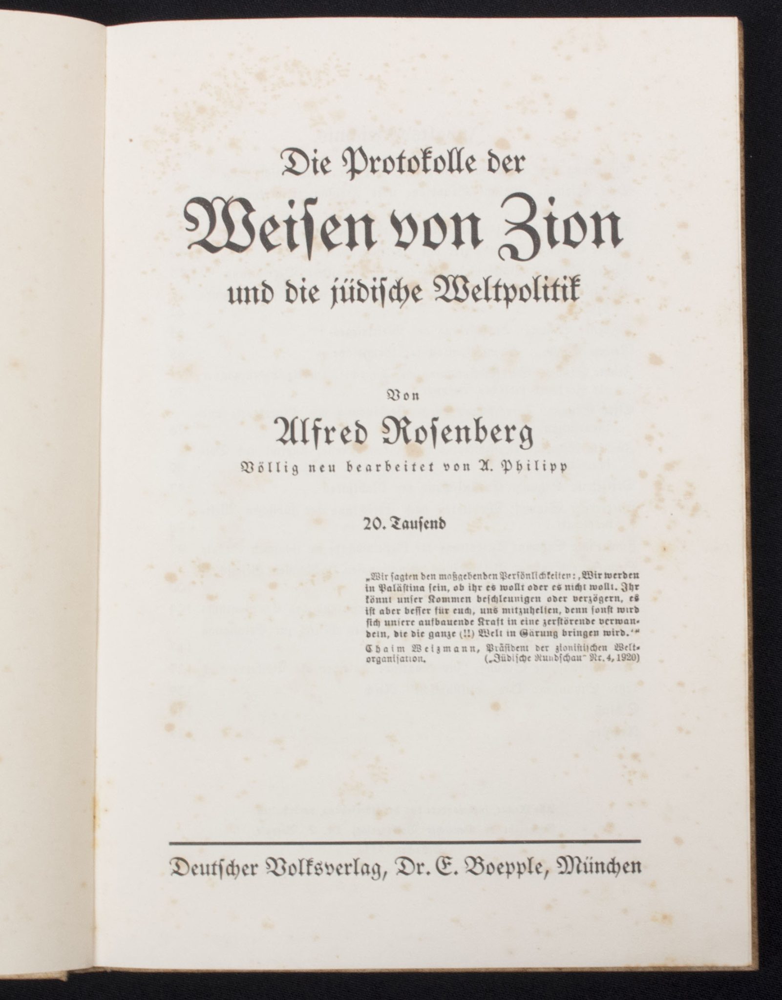 (Book) Alfred Rosenberg - Die Protokolle der Weisen von Zion (1933) - rare