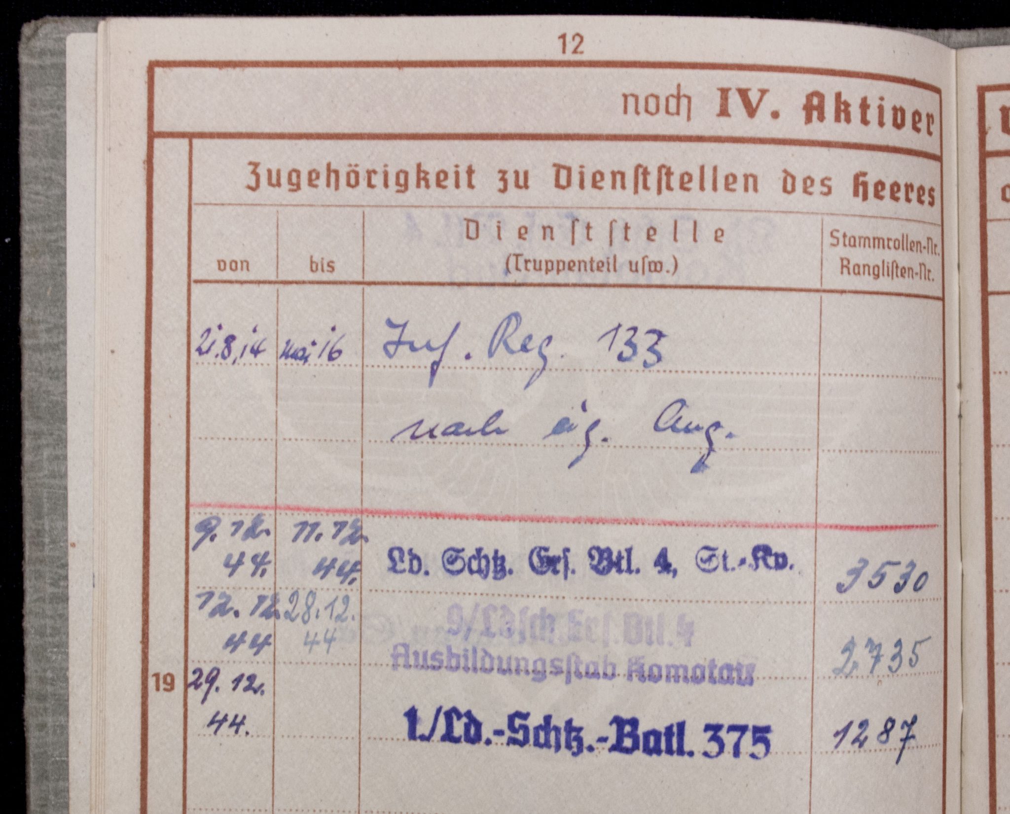 Soldbuch + Wehrpass late war Lds.Schtz.Ers.Btl.4. - Image 32