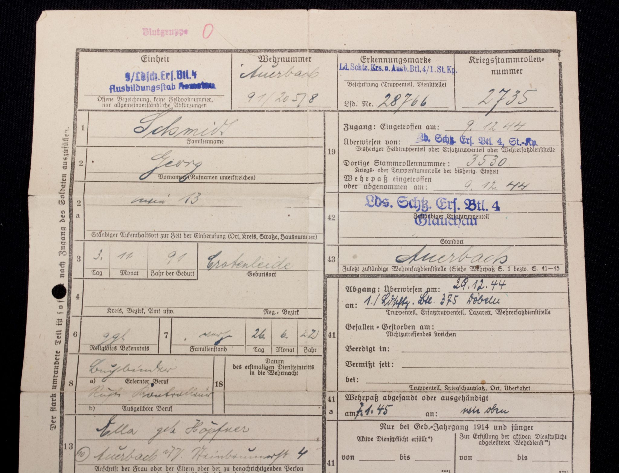 Soldbuch + Wehrpass late war Lds.Schtz.Ers.Btl.4. - Image 47