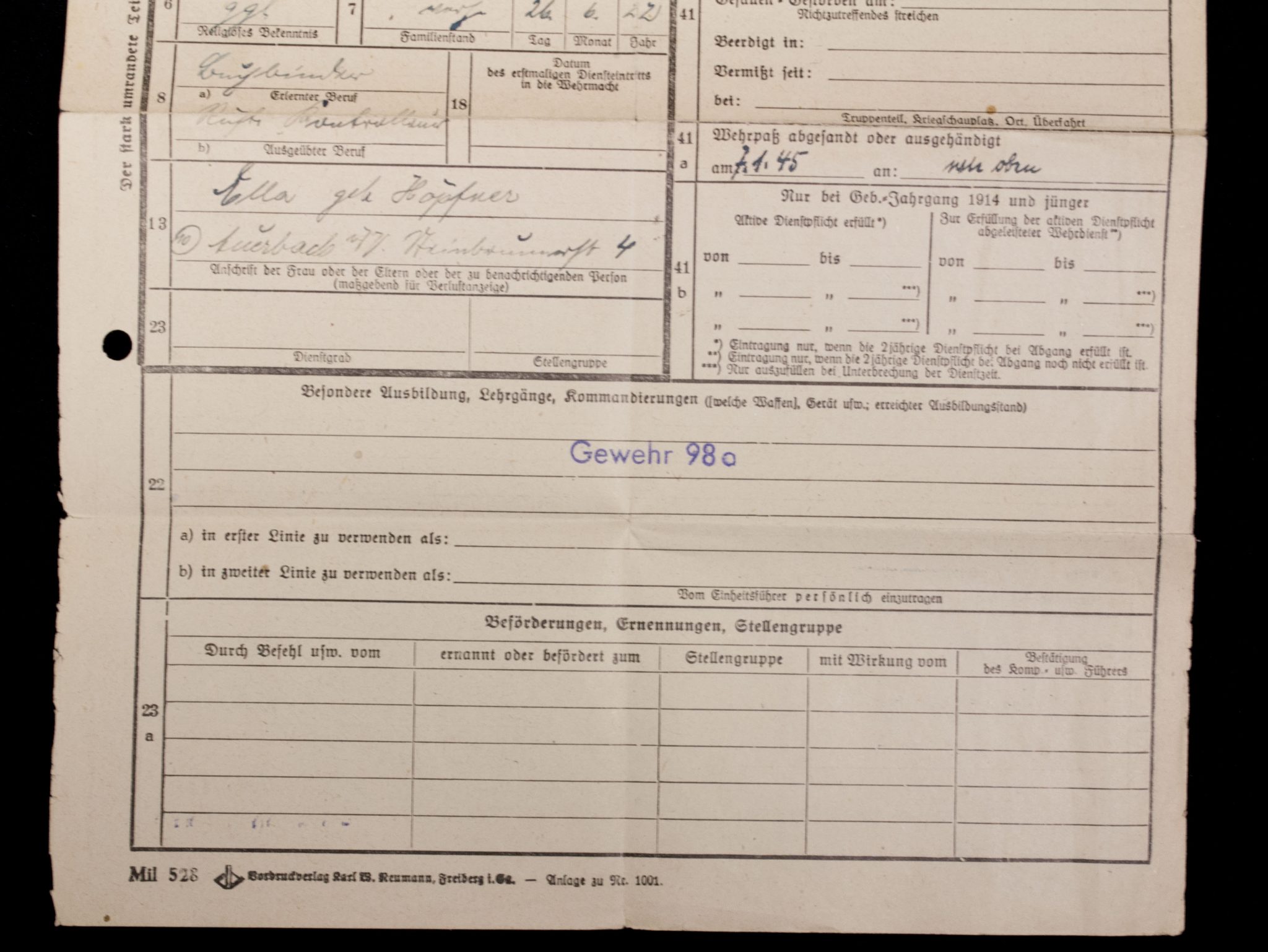 Soldbuch + Wehrpass late war Lds.Schtz.Ers.Btl.4. - Image 48