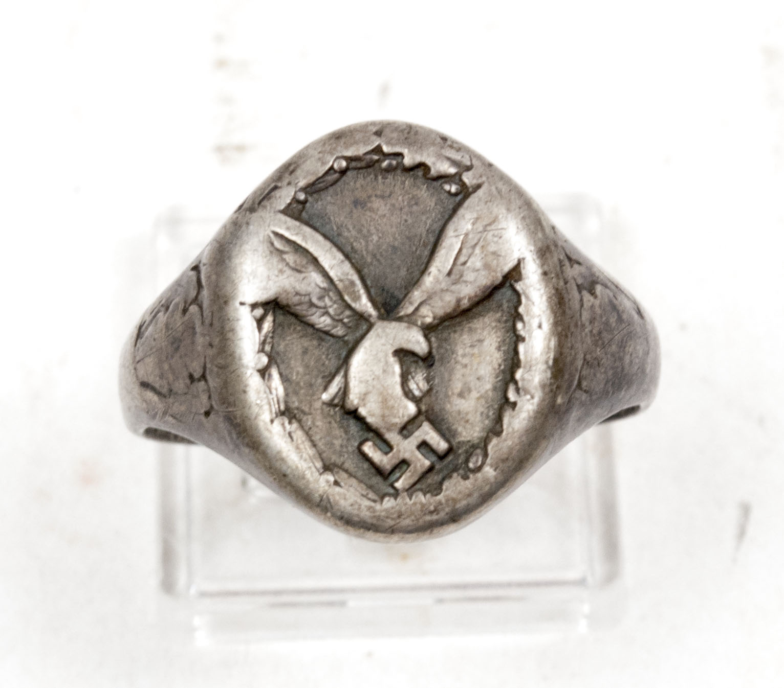 Luftwaffe (LW) Flugzeugführer ring (Hallmarked 835 silver) (4) Luftwaffe (LW) Flugzeugführer ring (Hallmarked 835 silver)
