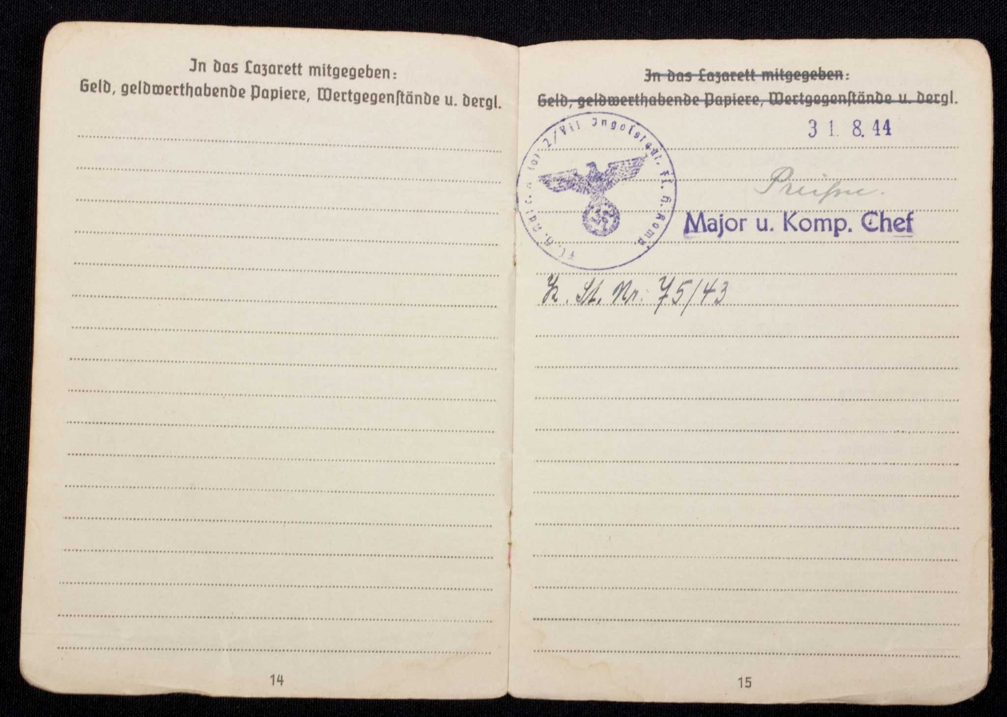 Luftwaffe (LW) Soldbuch Fliegerhorst Kompanie Schwabisch-Hall, later Flg.-Horstkompanie Ingolstadt - Image 12