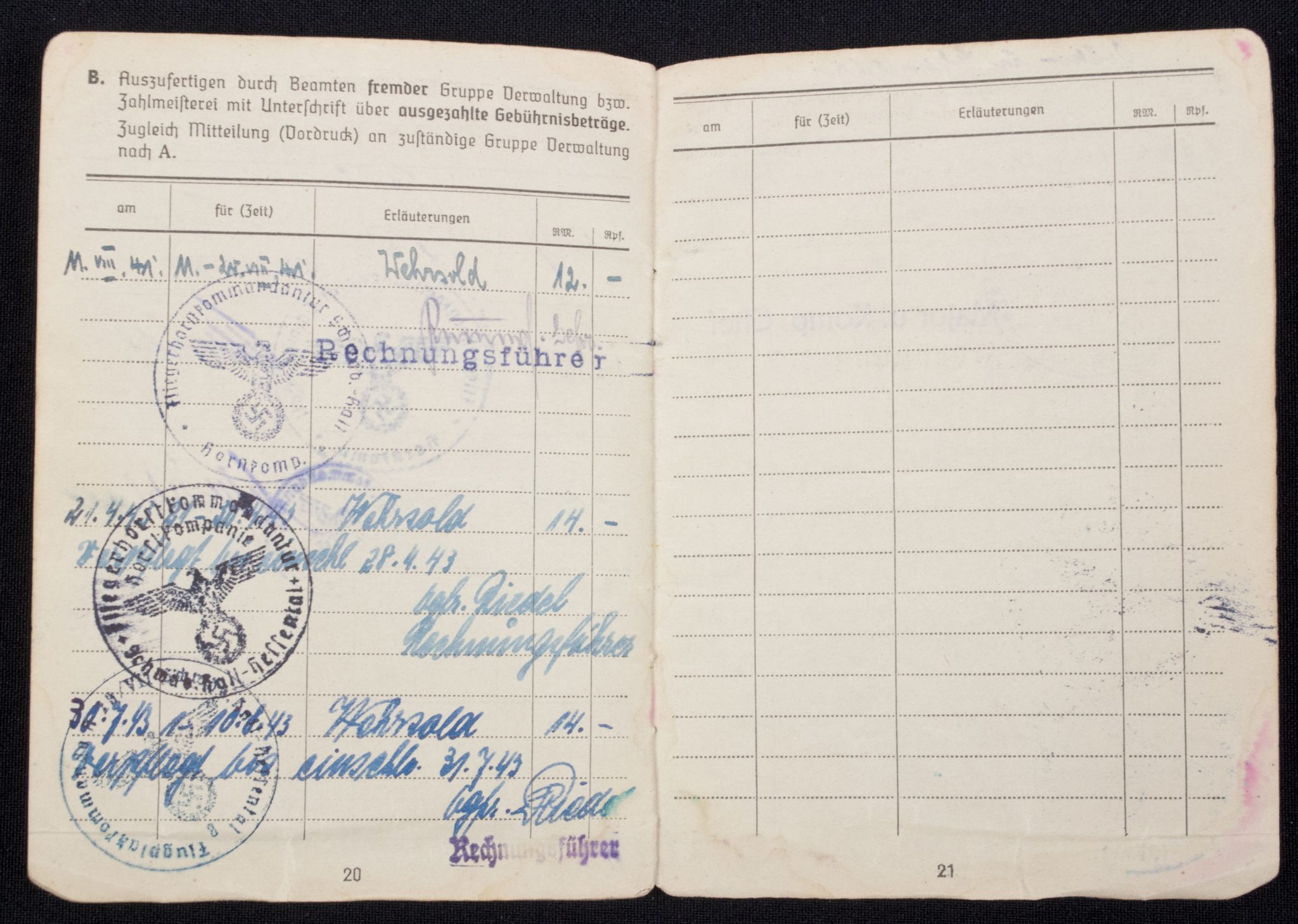 Luftwaffe (LW) Soldbuch Fliegerhorst Kompanie Schwabisch-Hall, later Flg.-Horstkompanie Ingolstadt - Image 14