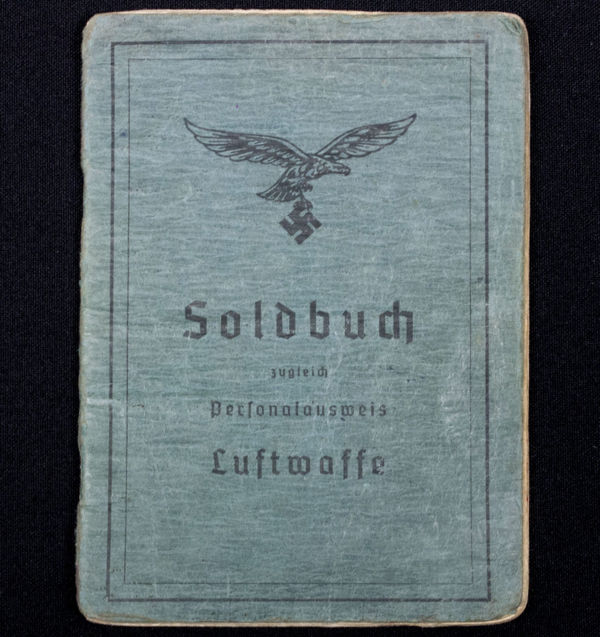 Luftwaffe (LW) Soldbuch Fliegerhorst Kompanie Schwabisch-Hall, later Flg.-Horstkompanie Ingolstadt