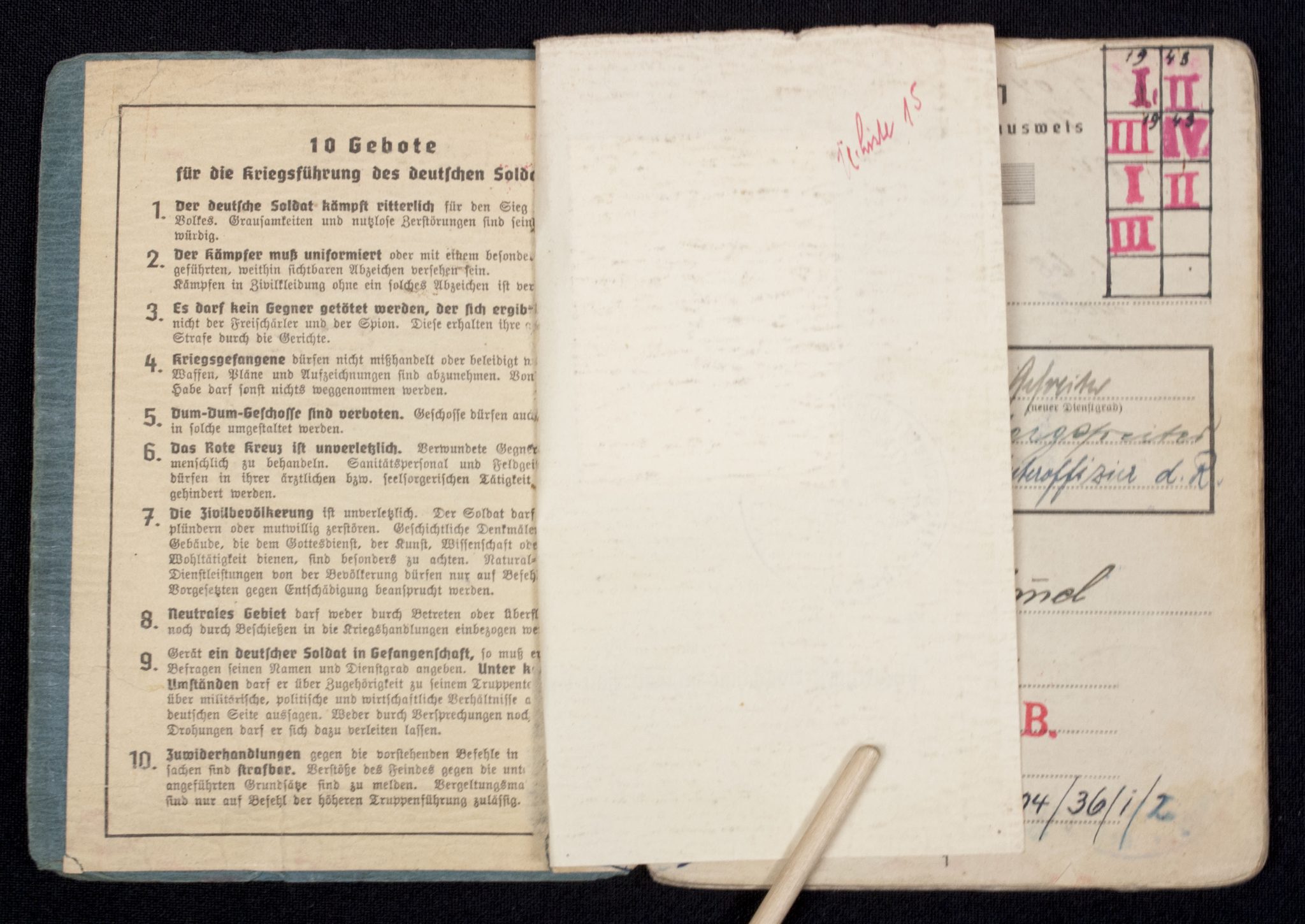 Luftwaffe (LW) Soldbuch Fliegerhorst Kompanie Schwabisch-Hall, later Flg.-Horstkompanie Ingolstadt (3)