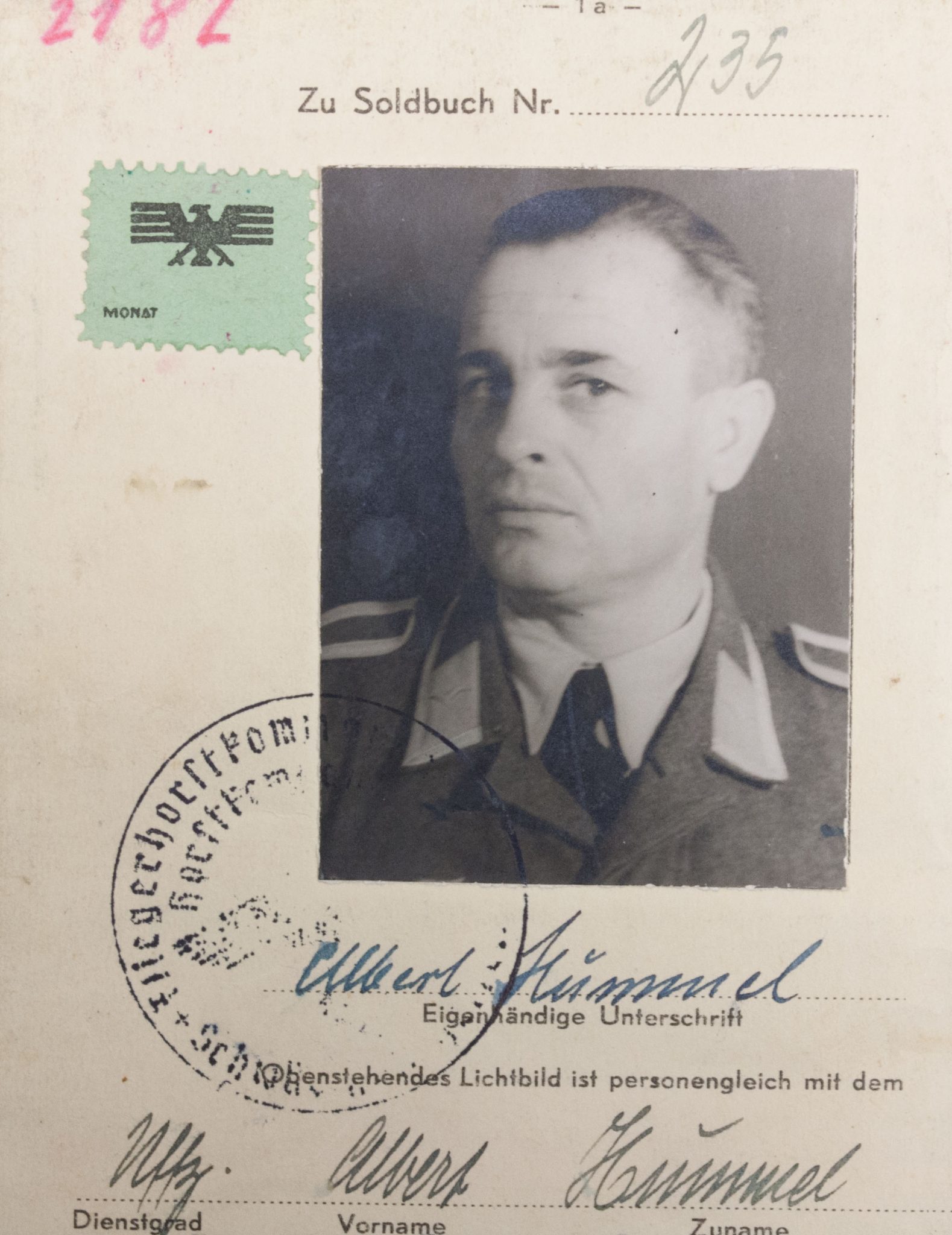 Luftwaffe (LW) Soldbuch Fliegerhorst Kompanie Schwabisch-Hall, later Flg.-Horstkompanie Ingolstadt - Image 4