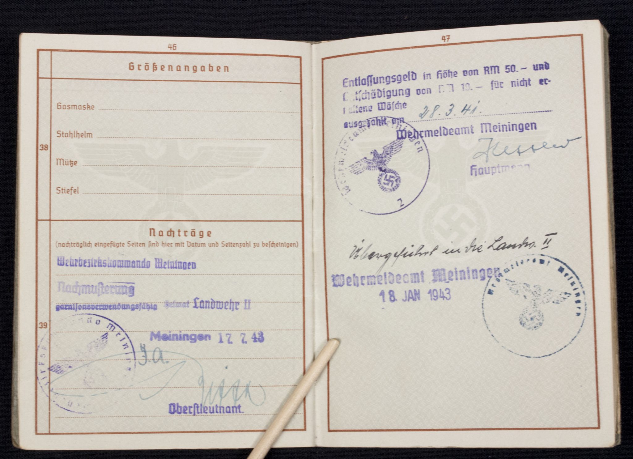 Luftwaffe (LW) Soldbuch + Wehrpass 1./L S.-Ers.-Abt.2 - Image 50