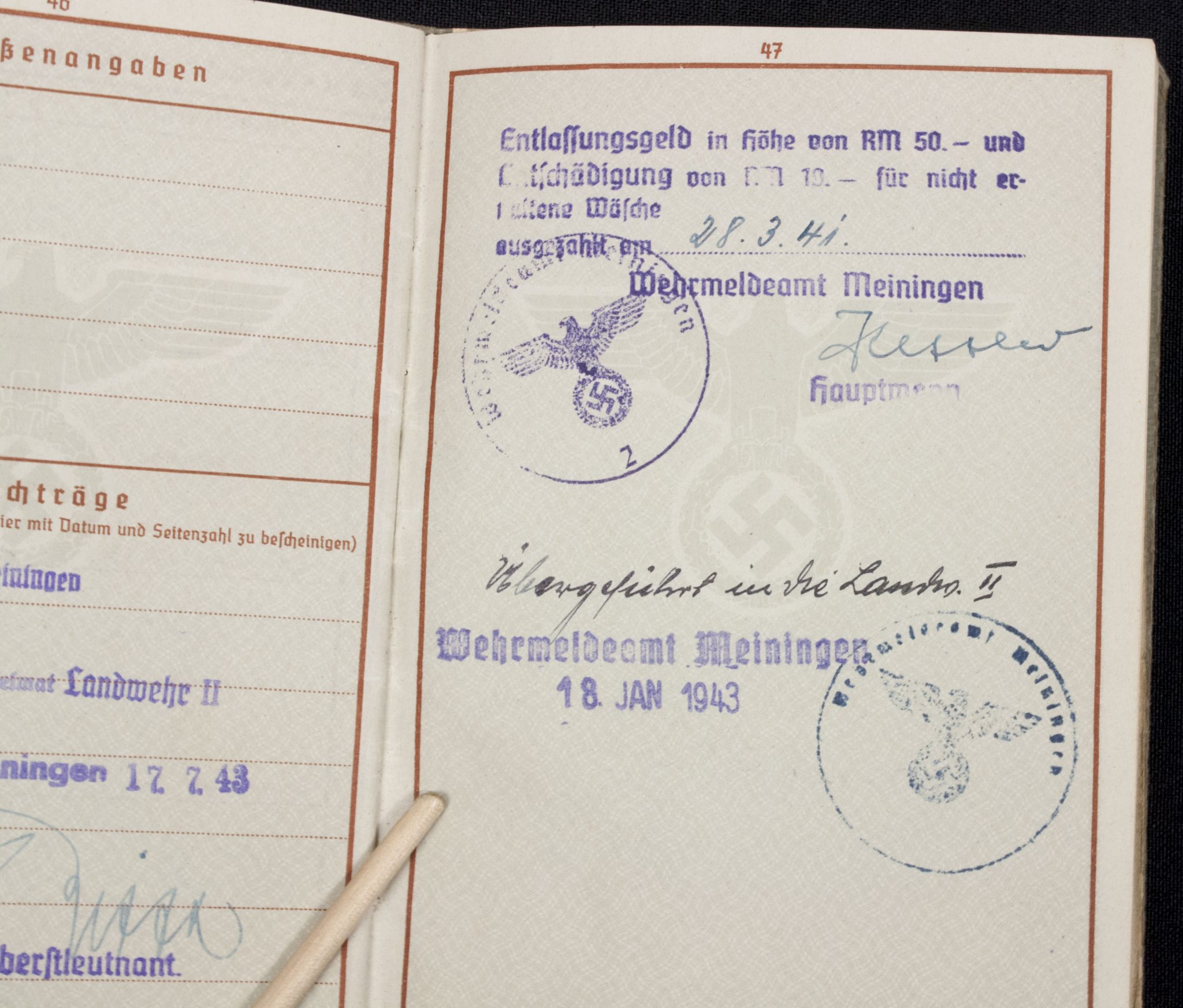 Luftwaffe (LW) Soldbuch + Wehrpass 1./L S.-Ers.-Abt.2 - Image 52