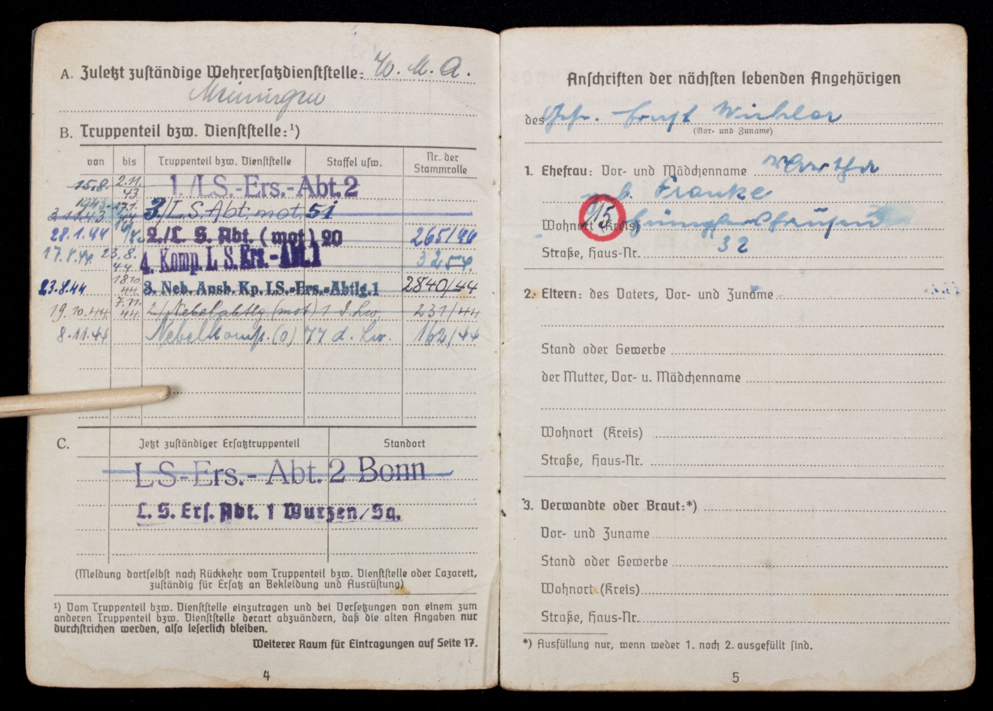 Luftwaffe (LW) Soldbuch + Wehrpass 1./L S.-Ers.-Abt.2 - Image 7