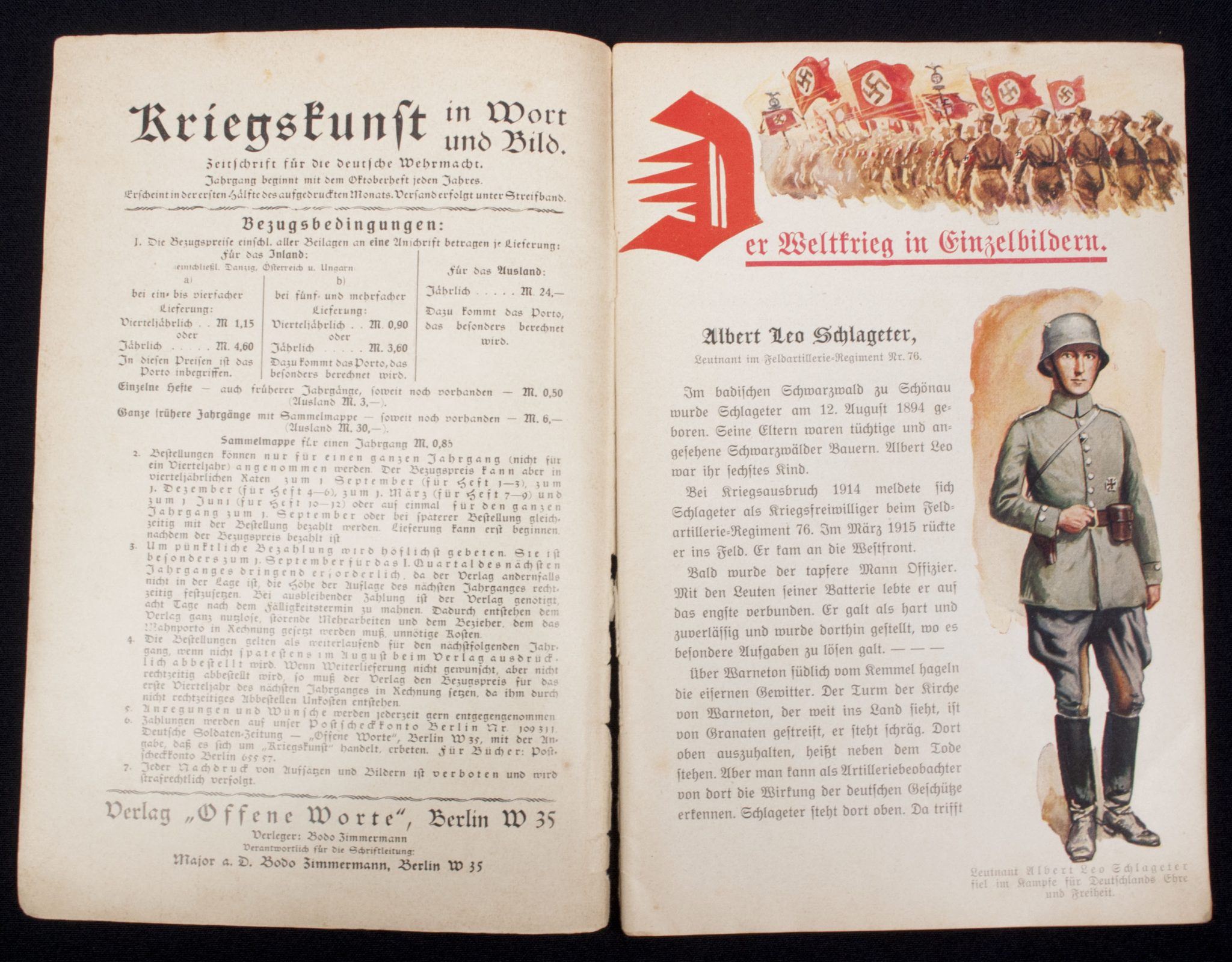(Magazine) Kriegskunst in Wort und Bild - Albert Leo Schlageter