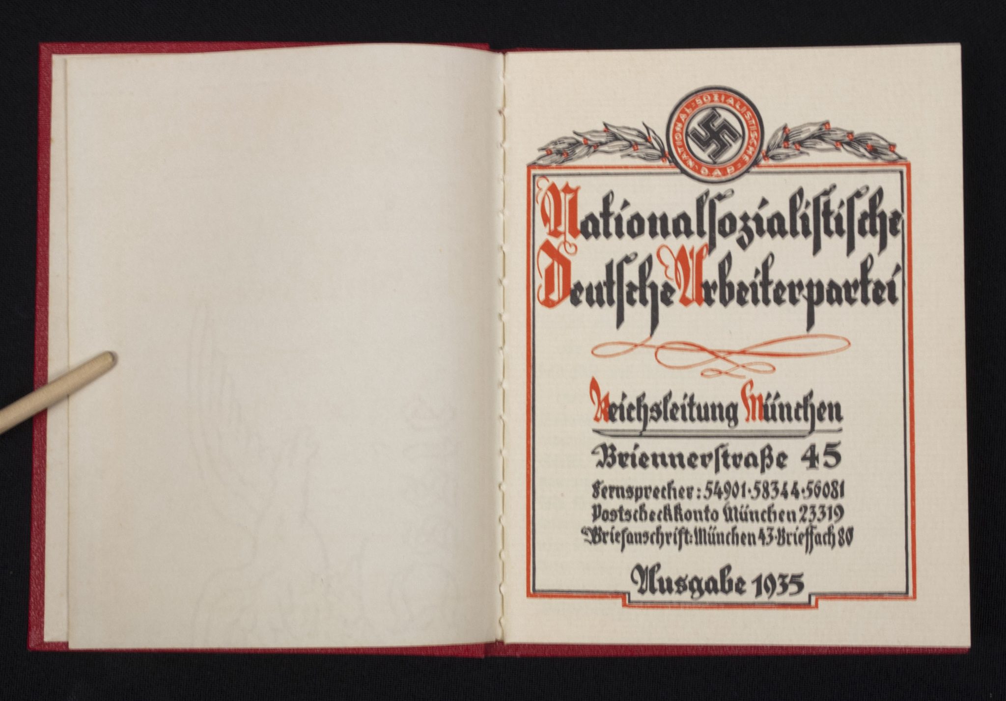 NSDAP Mitgliedsbuch + Deutsche Arbeitsfront Ersatz-Ausweiskarte