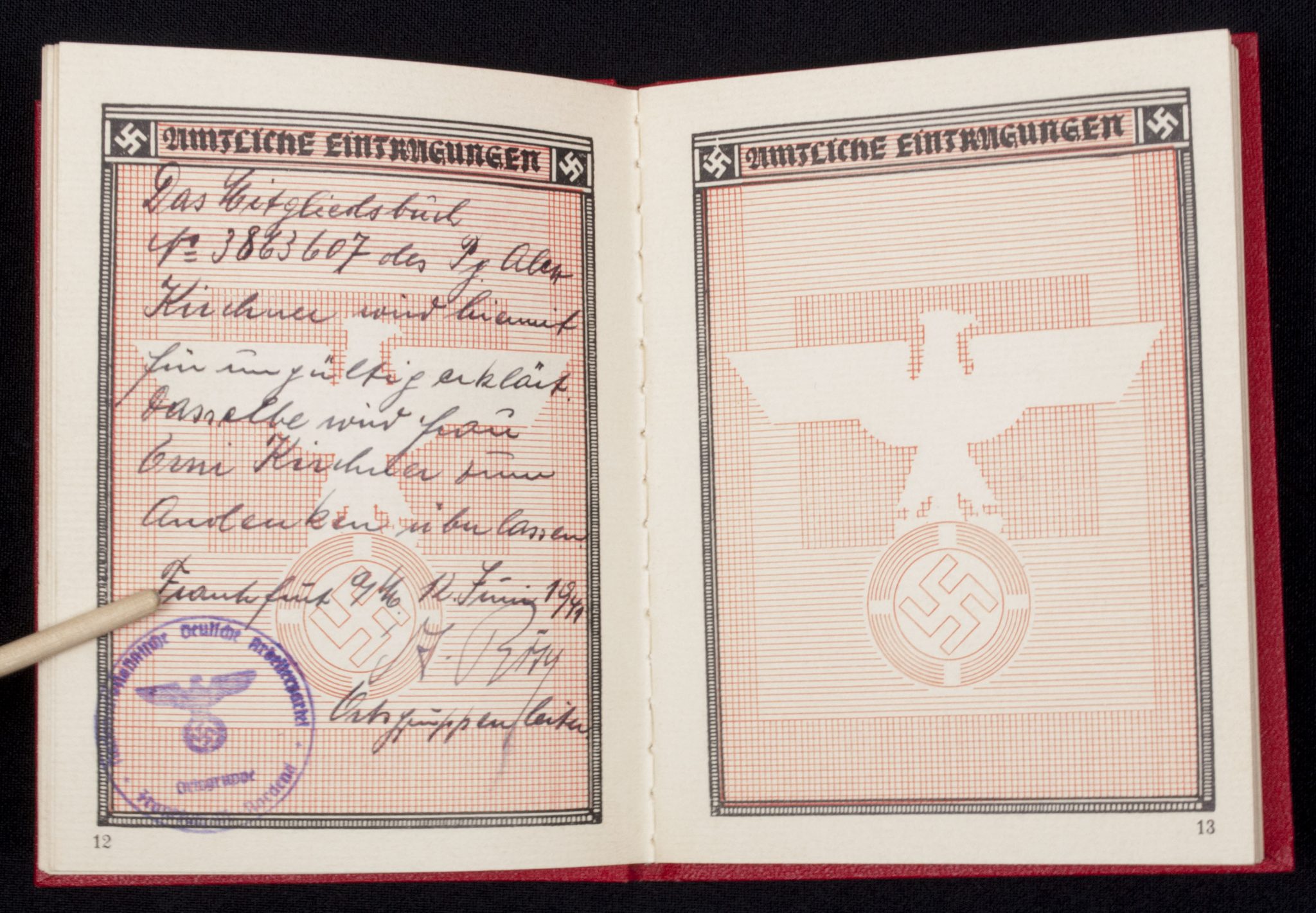 NSDAP Mitgliedsbuch + Deutsche Arbeitsfront Ersatz-Ausweiskarte - Image 14