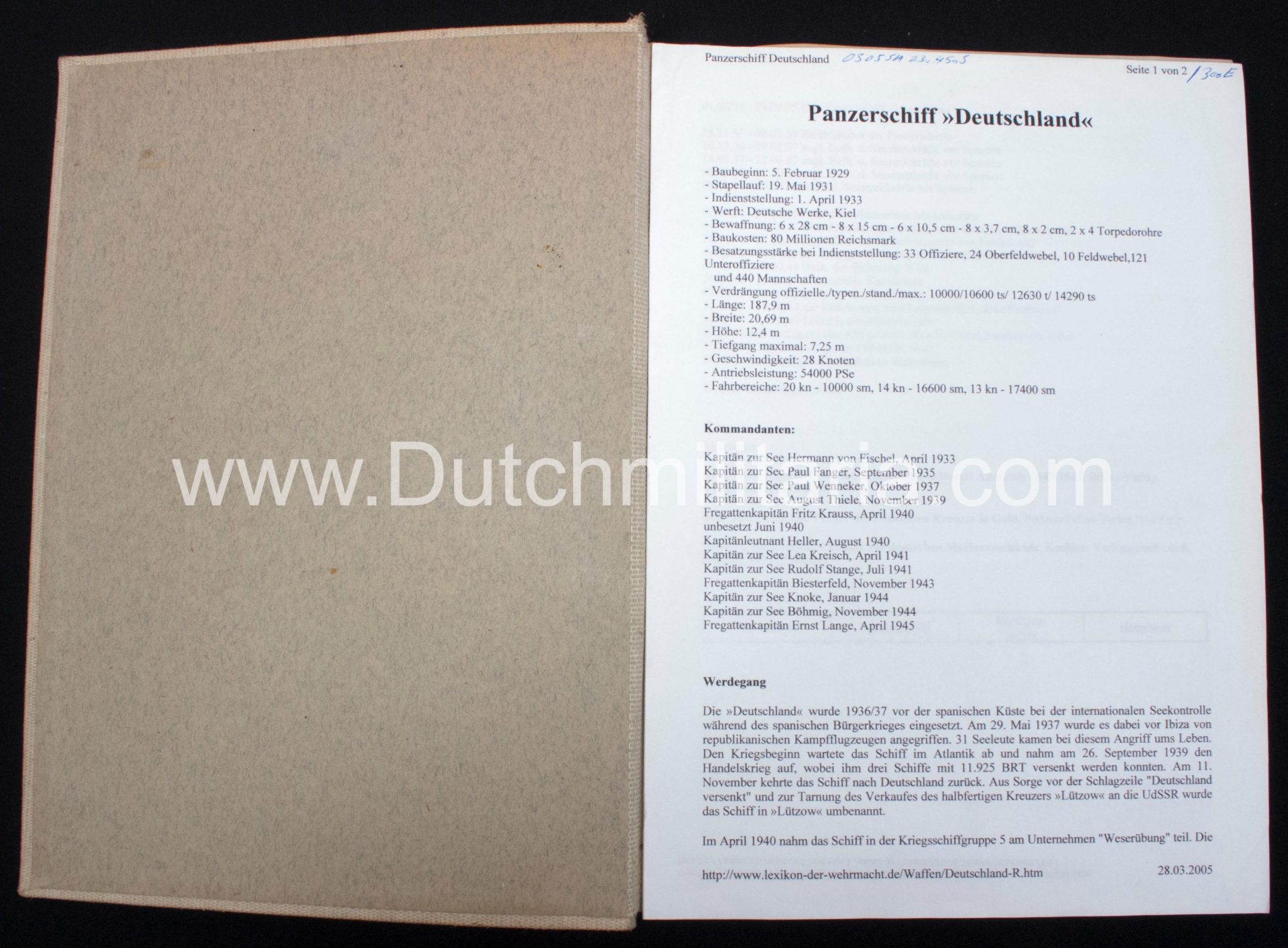 (Photoalbum) Panzerschiff Deutschland with pivat photo’s of Hitler (1) (Photoalbum) Panzerschiff Deutschland with pivat photo's of Hitler