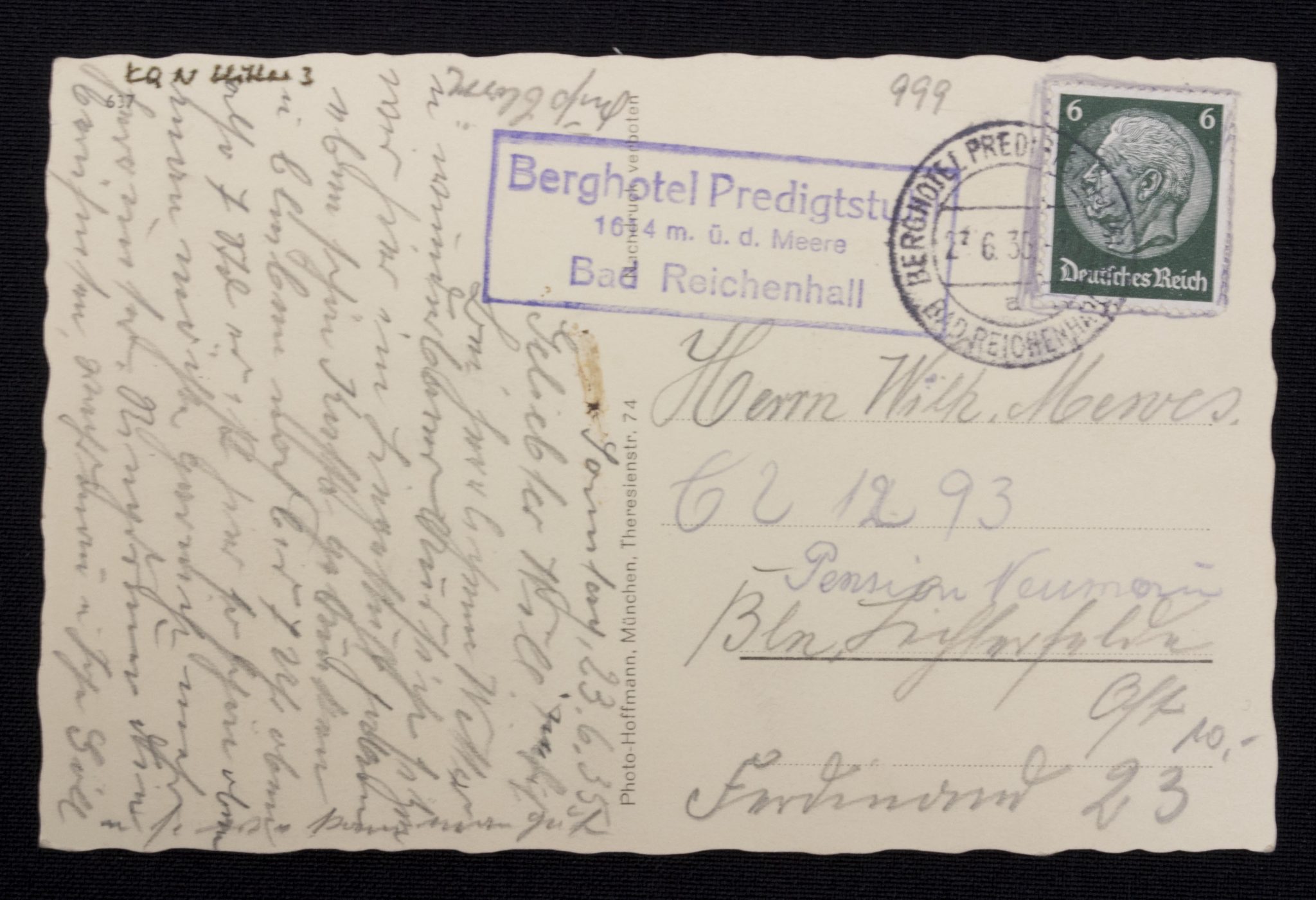 (Postcard) Hitler - Der Führer besucht das Berghofhotel Predigstuhl bei Reichenhall