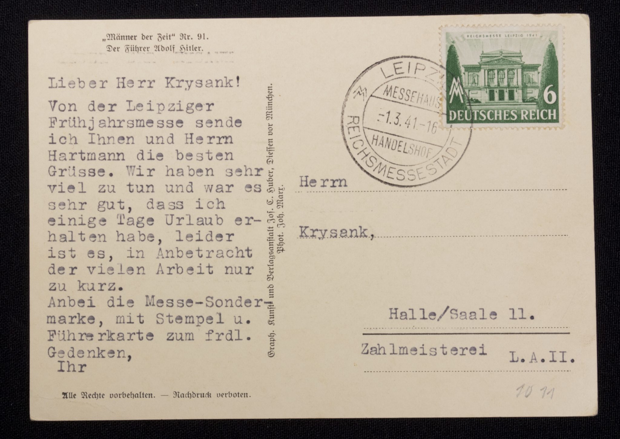 (Postcard) Männer der Zeit Nr.91 – Der Führer Adolf Hitler (2) (Postcard) Männer der Zeit Nr.91 - Der Führer Adolf Hitler