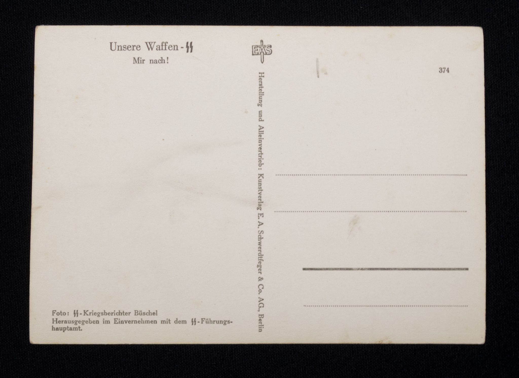 (Postcard) – Unsere Waffen-SS Mir Nach! (3) (Postcard) - Unsere Waffen-SS Mir Nach!