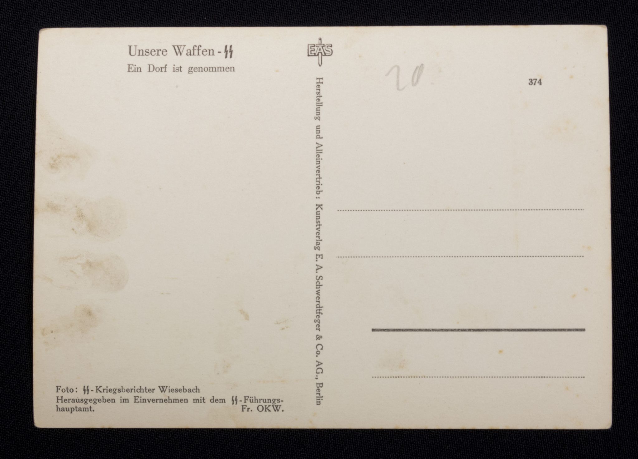 (Postcard) Waffen-SS Ein Dorf ist genommen (3) (Postcard) Waffen-SS Ein Dorf ist genommen