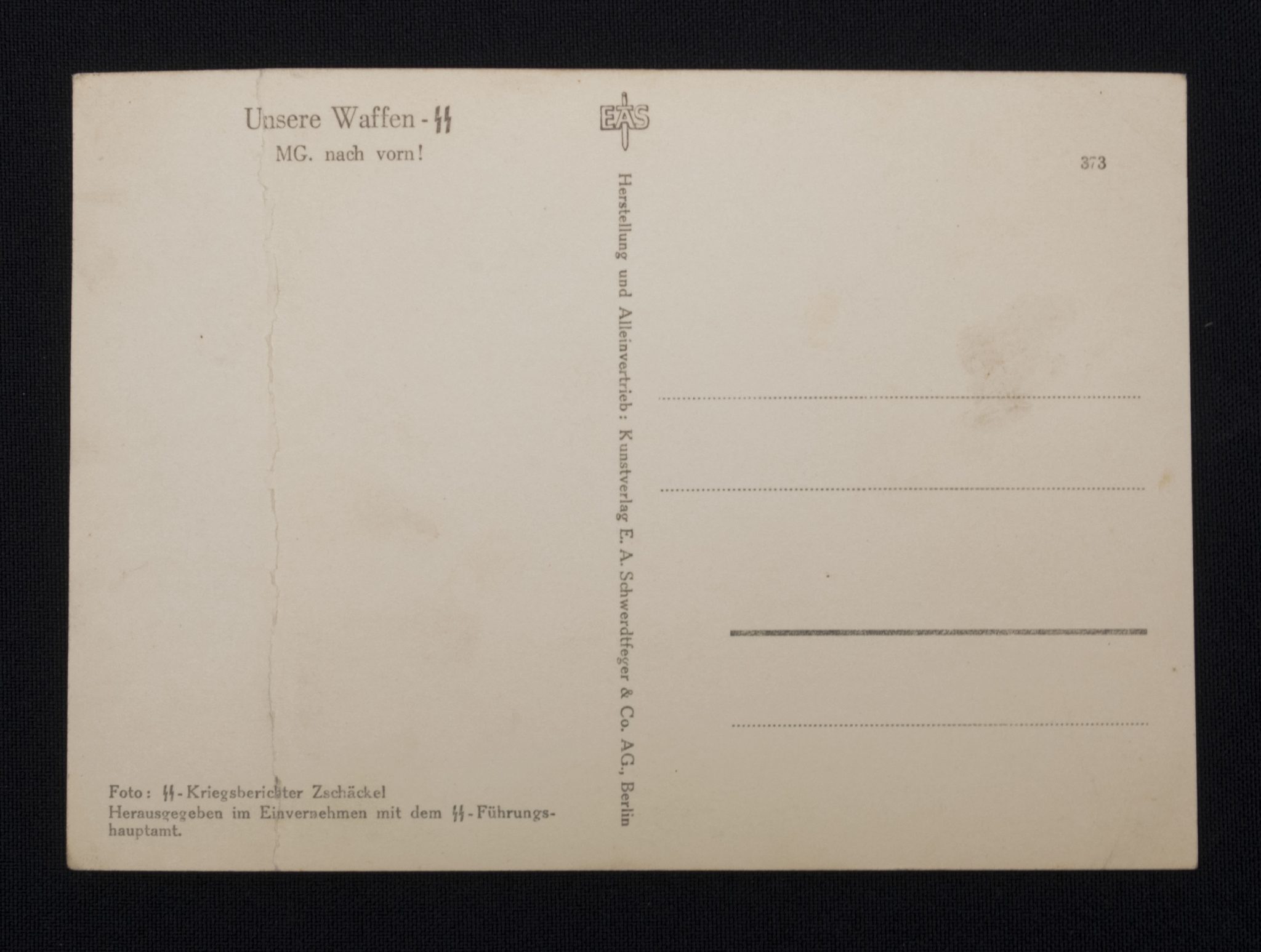 (Postcard) Waffen-SS MG. nach vorn! (1) (Postcard) Waffen-SS MG. nach vorn!