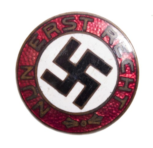 (Slogan) Full size NSDAP Nun Erst Recht badge