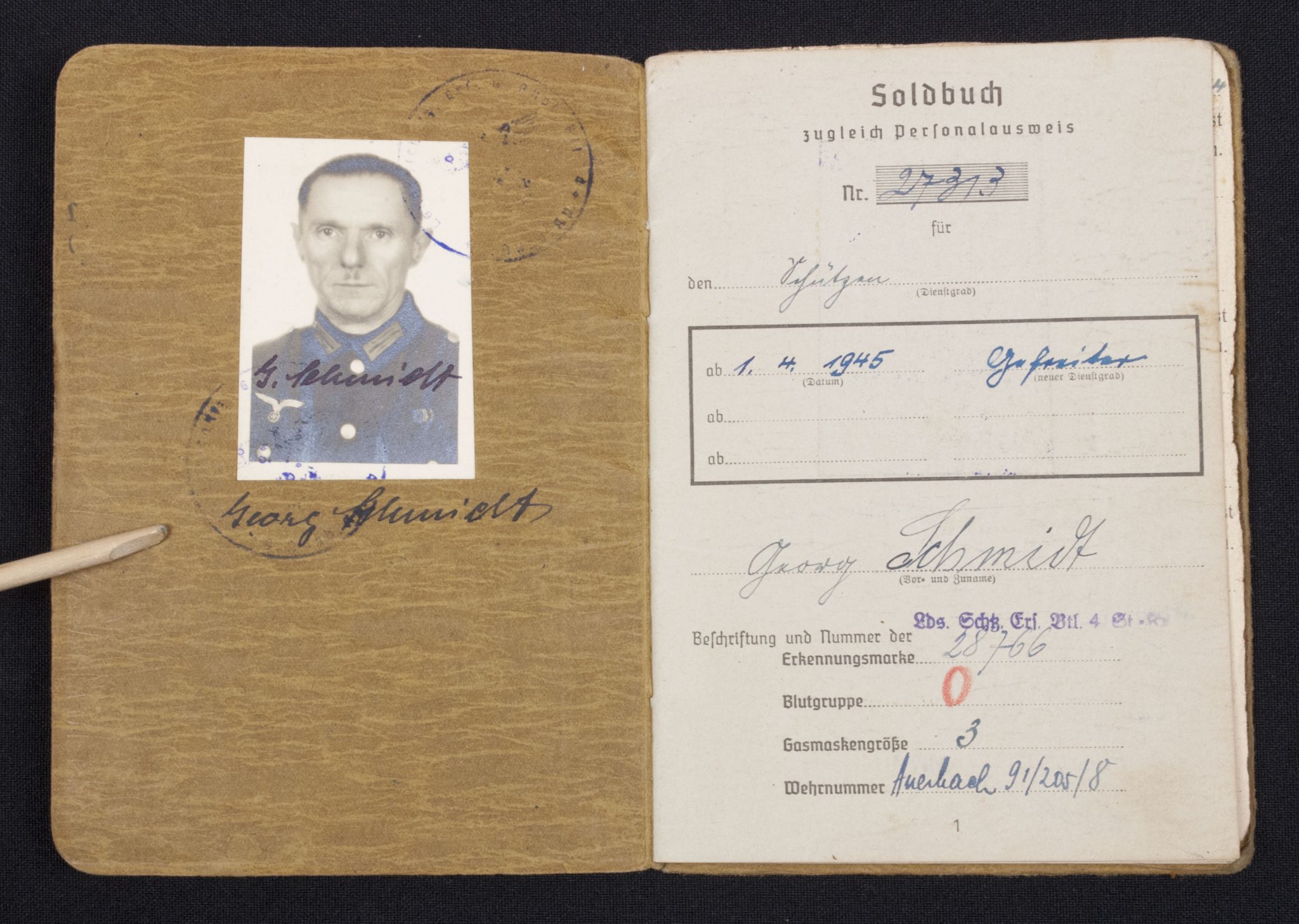 Soldbuch + Wehrpass late war Lds.Schtz.Ers.Btl.4. - Image 3