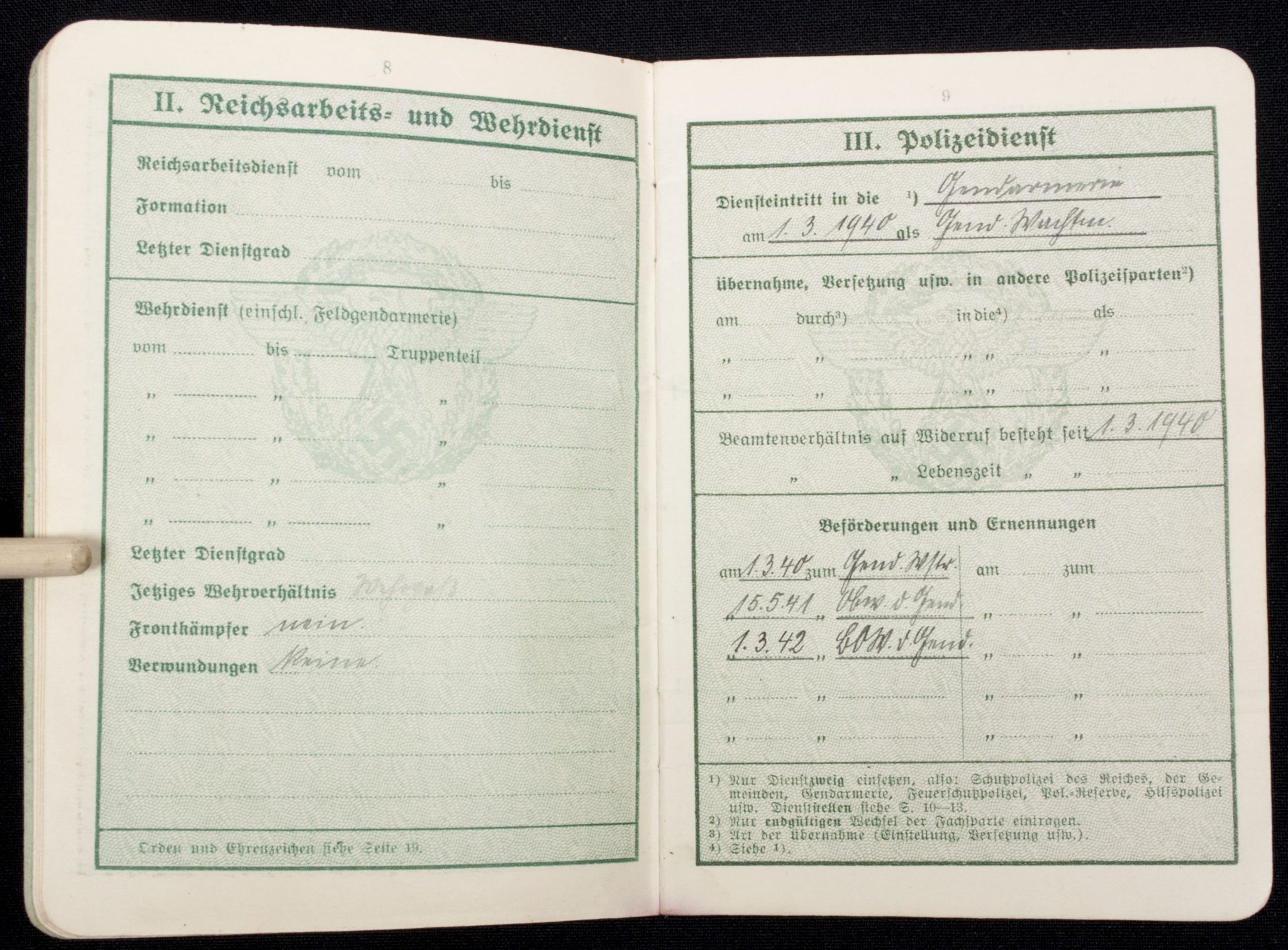WWII German Polizei Soldbuch/Dienstpass/Dienstausweis group - Image 21
