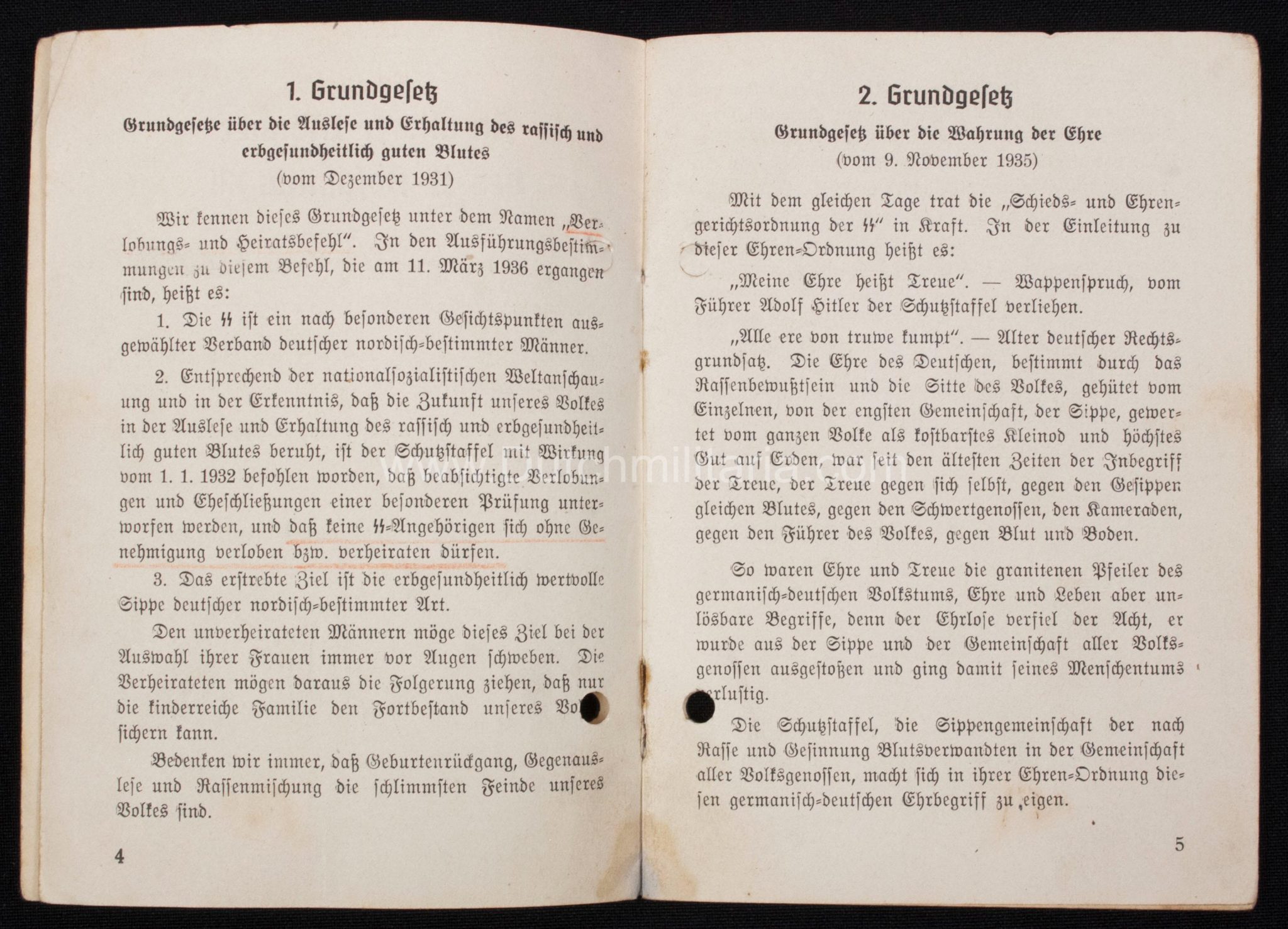 (Brochure) SS - Die Grundgesetze der SS Die Tugenden des SS-Mannes - SS-Abschnitt XII (1939) - Extremely rare (Unique)