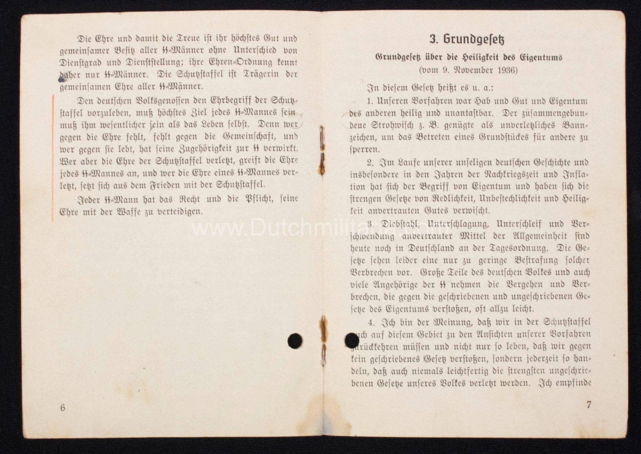 (Brochure) SS - Die Grundgesetze der SS Die Tugenden des SS-Mannes - SS-Abschnitt XII (1939) - Extremely rare (Unique)