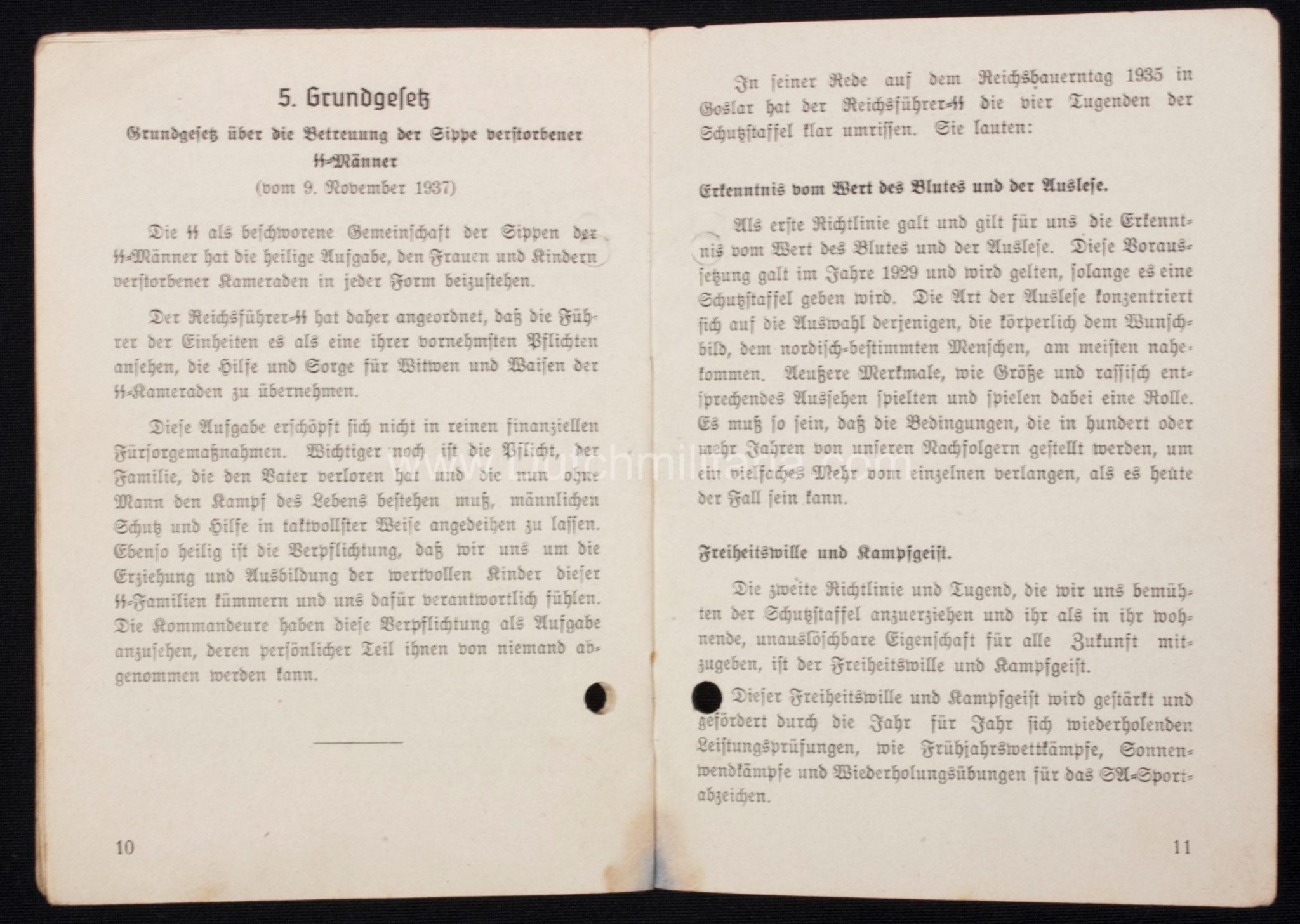 (Brochure) SS - Die Grundgesetze der SS Die Tugenden des SS-Mannes - SS-Abschnitt XII (1939) - Extremely rare (Unique)
