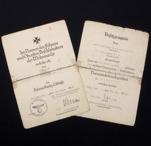 Citations Ek2 + VWA black, signed Der Divisionskommandeur SS-Totenkopf Division
