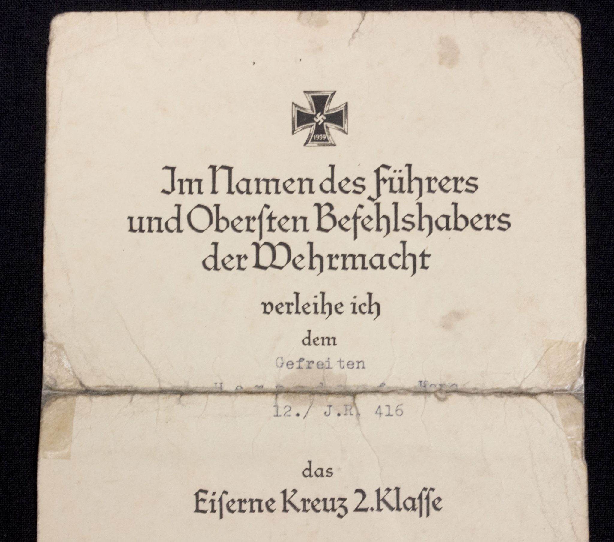 Citations Ek2 + VWA black, signed "Der Divisionskommandeur SS-Totenkopf Division" - Image 4