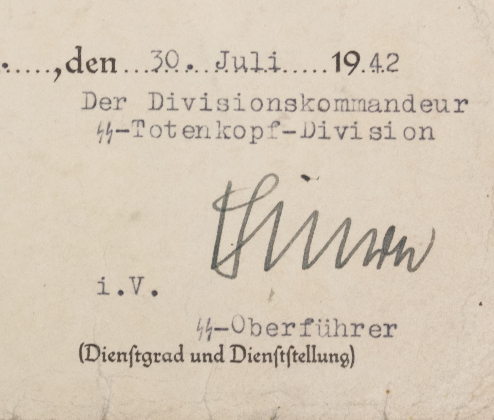 Citations Ek2 + VWA black, signed "Der Divisionskommandeur SS-Totenkopf Division" - Image 7