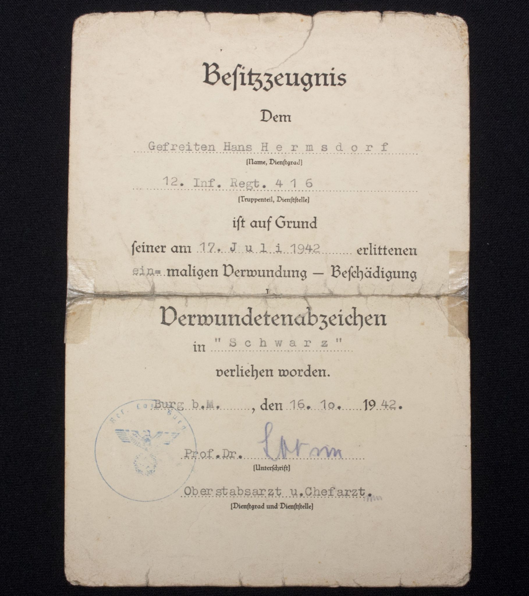 Citations Ek2 + VWA black, signed "Der Divisionskommandeur SS-Totenkopf Division" - Image 9