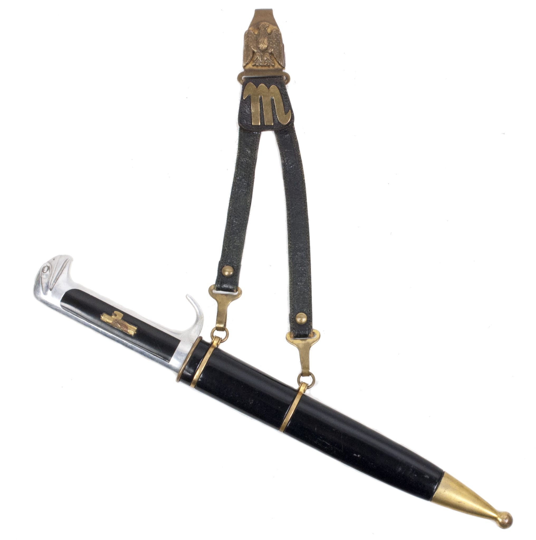 (Italy) MVSN Officers Dagger Model 1939 with leather hanger