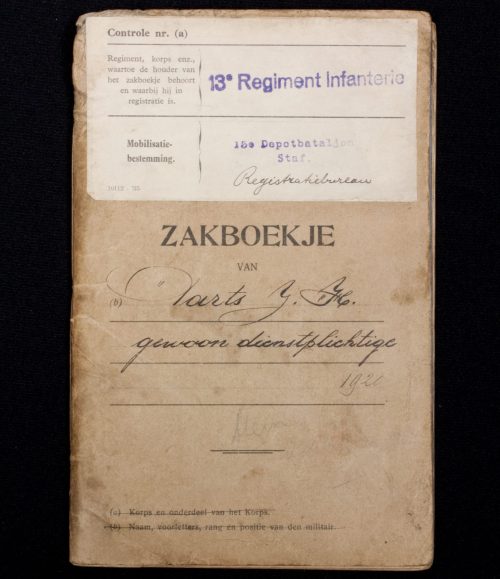Nederlands Leger - Zakboekje 13e Regiment Infanterie13e Depotsbataljon Staf (19201926)