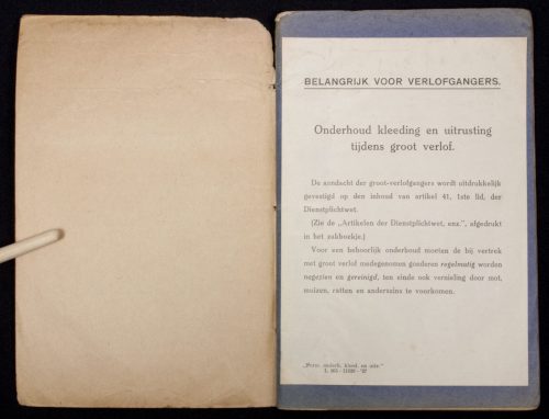 Nederlands Leger - Zakboekje 13e Regiment Infanterie13e Depotsbataljon Staf (19201926)