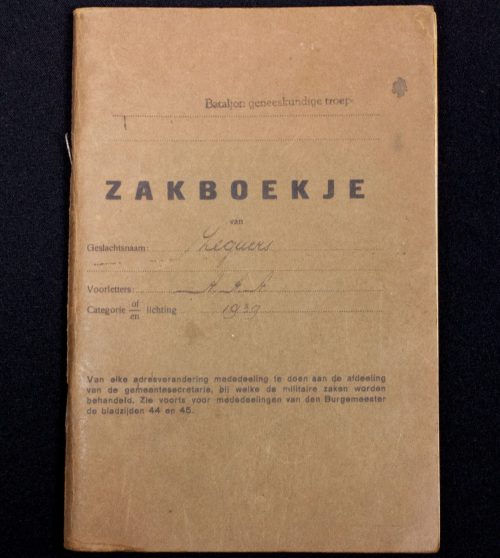 Nederlands Leger - Zakboekje Bataljon Geneeskundige Troepen (Maastricht 1939)